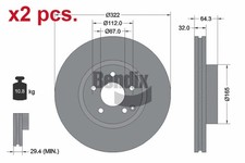 X2 PCS FRONT BRAKE DISC ROTOS X2 PCS SET BDS1263HC BENDIX BRAKING I