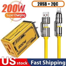 200W Gan Multi Port Charger Dual PD USB For Samsung Iphone Charger Fast Charging