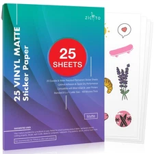 Premium Printable Vinyl Sticker Paper for Your Inkjet and Laser Printer – 25