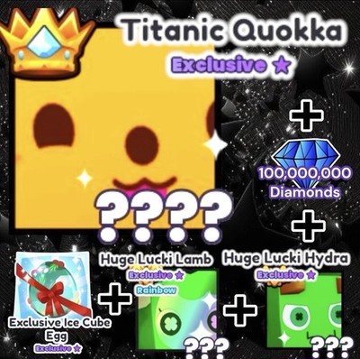 TITANIC Quokka + Rainbow HUGE Lucki Lamb + HUGE Lucki Hydra + Ice Cube Egg +  
