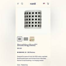 NEW Nanit Breathing Band in Pebble Gray Size Small