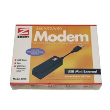 Zoom Model 3095 USB Modem - 56K V.92 Data  Fax USB Mini External