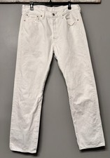 Levis 501 Original Fit Jeans Straight Leg Button Fly 100 Cotton 33x32 White