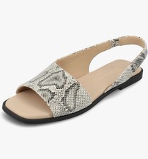 JOURNEE COLLECTION WOMENS 9 M BRINSLEY SNAKE SLING BACK SANDALS CASUAL TRAVEL