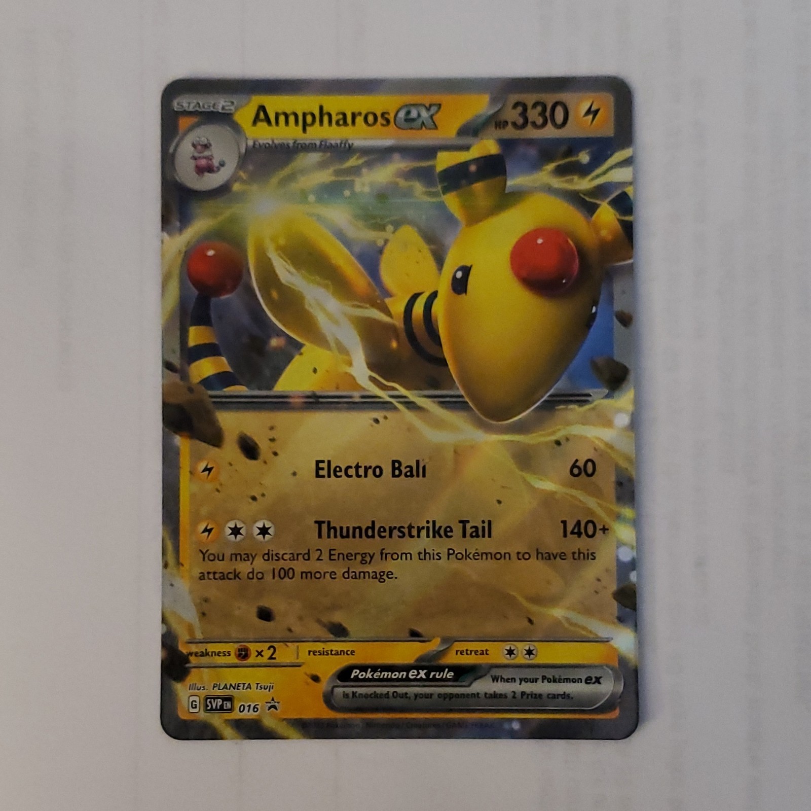 Pokémon Ampharos ex Holo Promo 016 SVP Scarlet & Violet 330HP Eng 2023