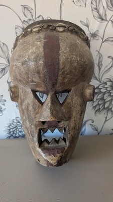 Vintage Afrikanische Salampasu Kasangu Krieger Maske - Kongo DRC Stammes Holz Maske