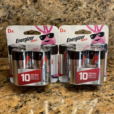 Energizer Max D Batteries, Premium Alkaline, 4 CT. 2 Packages.