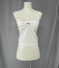 Intimately Free People Baby Tank Extra Small White Bow Y2K Cropped Retro Cami