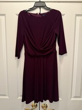 Sz 10 Tommy Hilfiger Plum Fit and Flare Dress