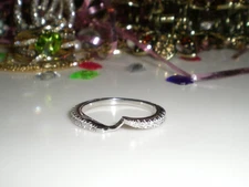 EVER US 14K  White Gold 1/5ct Diamond Contour Wedding Band Ring   KAY 💎   7