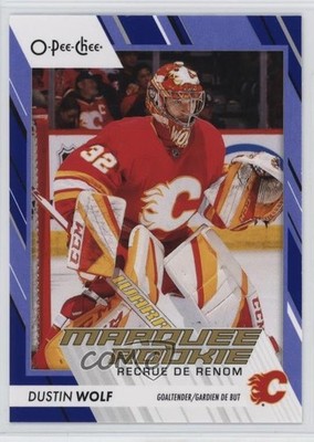 2023-24 O-Pee-Chee Marquee Rookie Blue Border Dustin Wolf #574 Rookie RC g5i