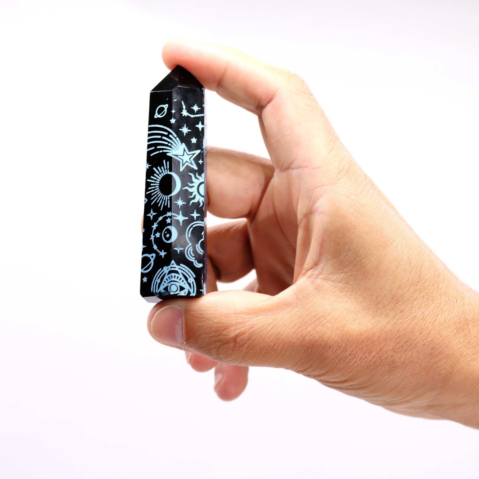 Sky Blue Crystal Obsidian Points - Mystic Story Spiritual Black