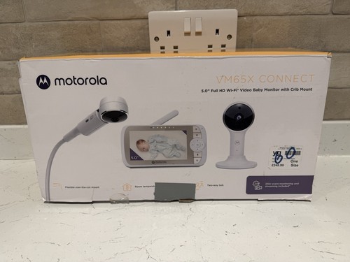Motorola Baby Monitor Nursery VM65X Connect Halo Video with Crib Holder 5 inch