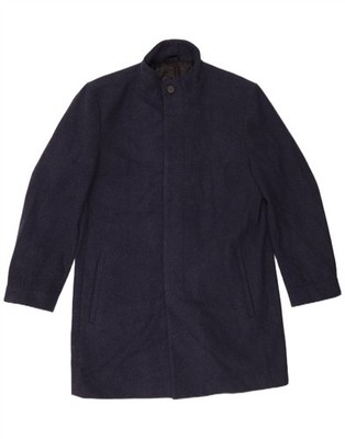 Marks & Spencer Herren Mantel UK 42 XL Navy Blau Wolle PA01