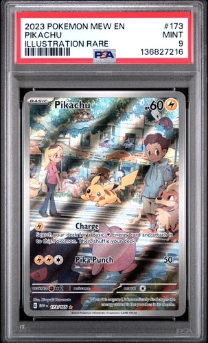 2023 POKEMON MEW EN-151 ILLUSTRATION RARE #173 PIKACHU PSA 9