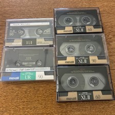 Lot of 5 Maxell XLII 2x90 3x60 CrO2 HIGH BIAS Cassette Tapes Recorded On