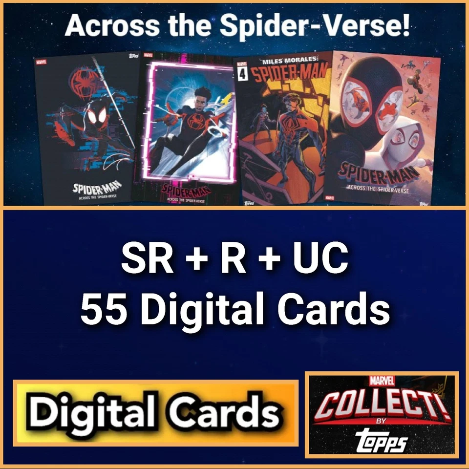 Topps Marvel Collect Across The Spider-Verse SR+R+UC 55 Cards - Photo 1/1