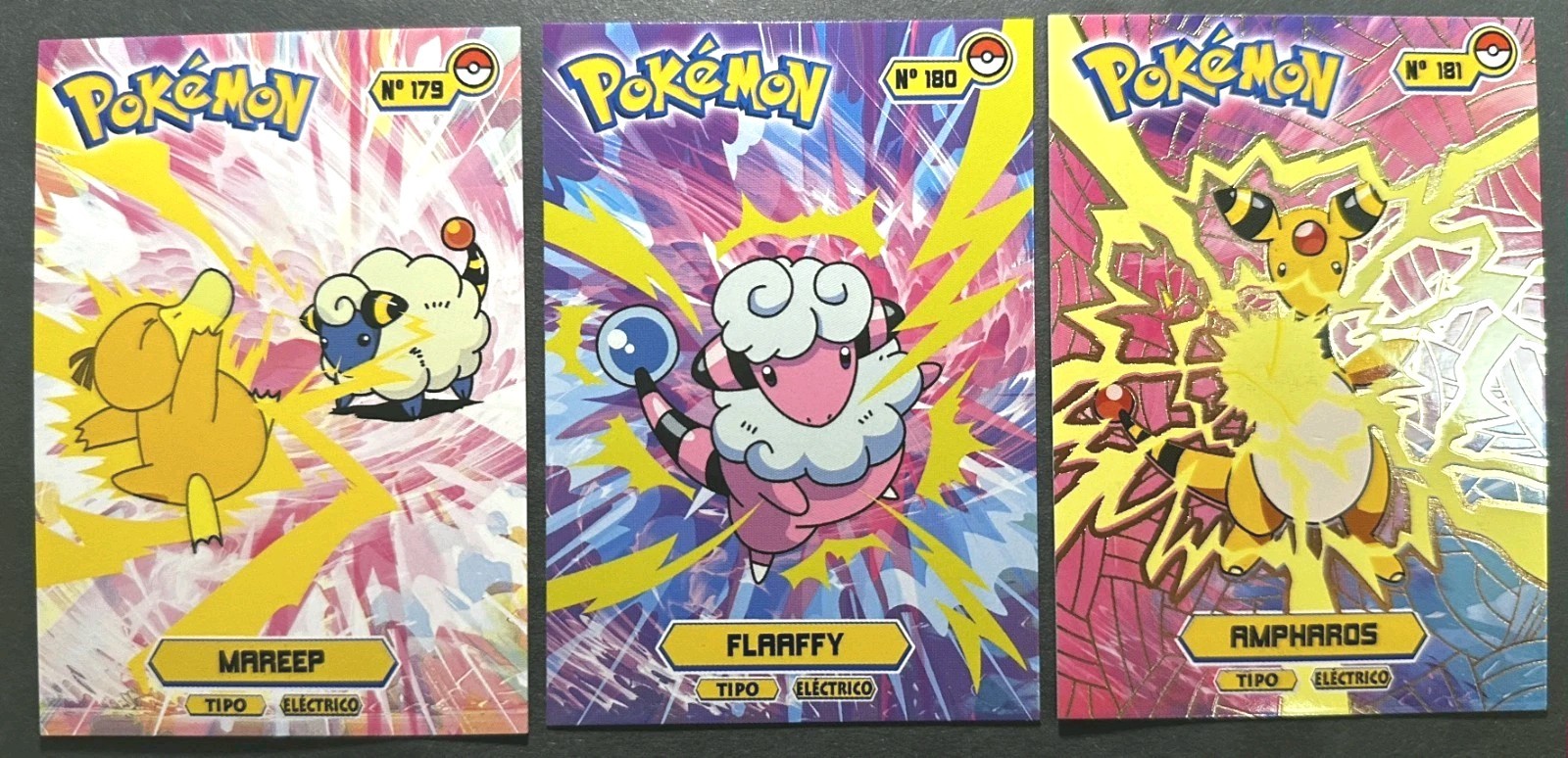 MAREEP X FLAAFFY X AMPHAROS - POKEMON JOHTO CARDS TOP POKEDEX CCG FOIL