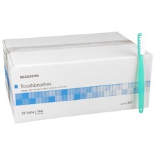 McKesson Adult Soft Bristle Manual Toothbrushes Green 10 Boxes - 144 per Box