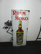 Ancienne plaque en tôle émaillée EAS publicité RHUM MOKO