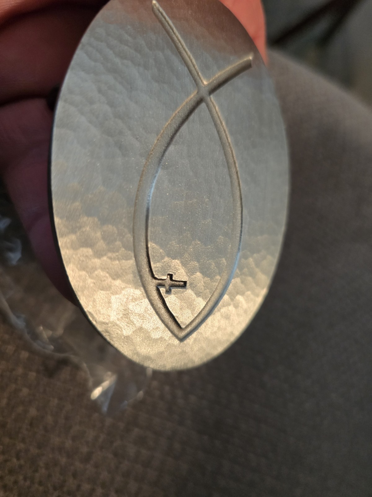 Christian Fish symbol statement solid Pewter belt… - image 2