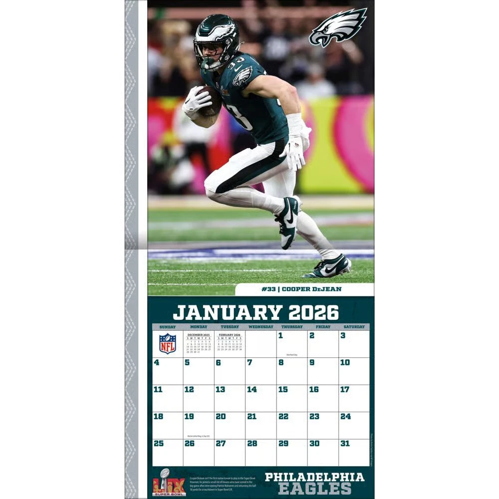 football Philadelphia Eagles 2026 Wall Calendar