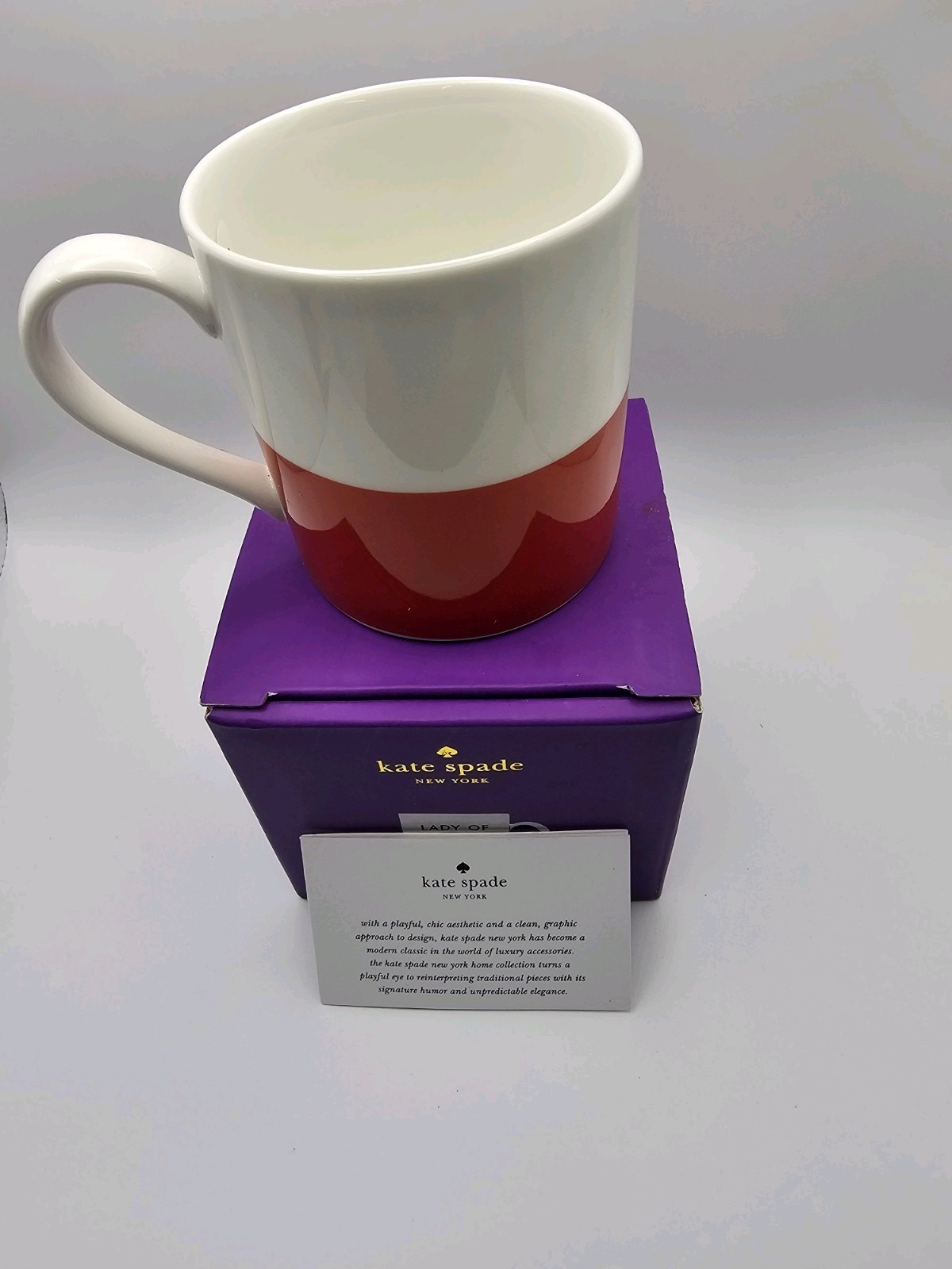 Kate Spade New York Lady of the Hour Coffee Tea Mug Red White Chic Lenox thumbnail 2