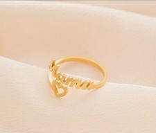 Mama Heart Ring Gold or Silver Tone Adjustable Mother's Day Jewelry Gift