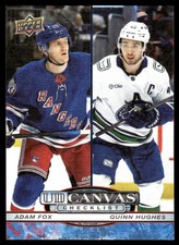 Adam Fox / Quinn Hughes 2025-26 Uppder Deck Series 2 UD Canvas Checklist New