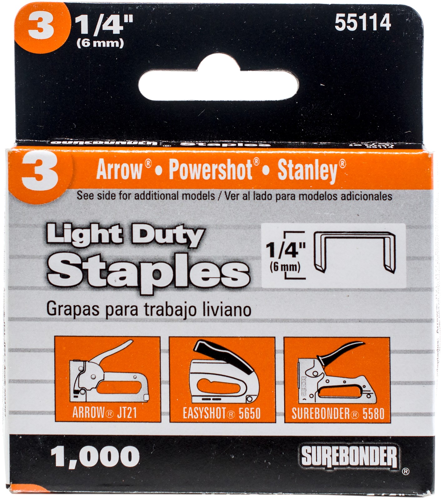 Surebonder Easy Tacker Staples 1,000/Pkg-1/4"