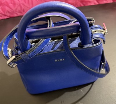 DKNY blue Leather Satchel Crossbody Bag 