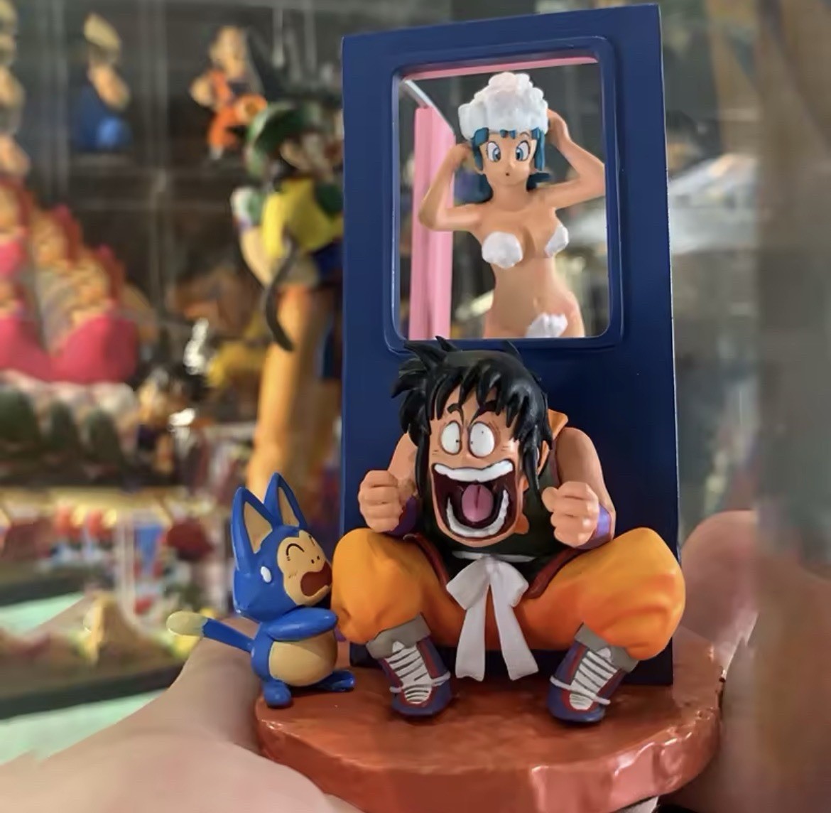 Dragon Ball Z Yamcha & Puar Bathroom Scene Bulma PVC Figure Statue 9cm Anime