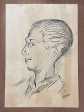 Pablo Picasso (Handmade) Mixed Media Paper Drawing Signed and Stamped