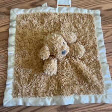 Cloud Island Brown Golden Doodle Puppy Dog Security Blanket Satin Lovey 14  