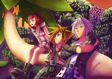 Anime kingdom hearts kairi riku sora pixiv id iii Playmat Gaming Mat Desk 10909