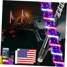 2FT Spiral COB LED Whip Lights with Remote and APP Control, 300 2ft 2pcs