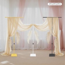 2-piece Set Adjustable Height Wedding Backdrop Metal Stands With 35 25cm Base