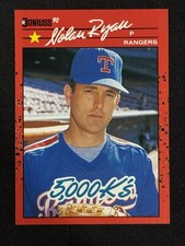 1990 Donruss Nolan Ryan #659 5000 K's Front & Back Rangers HOF