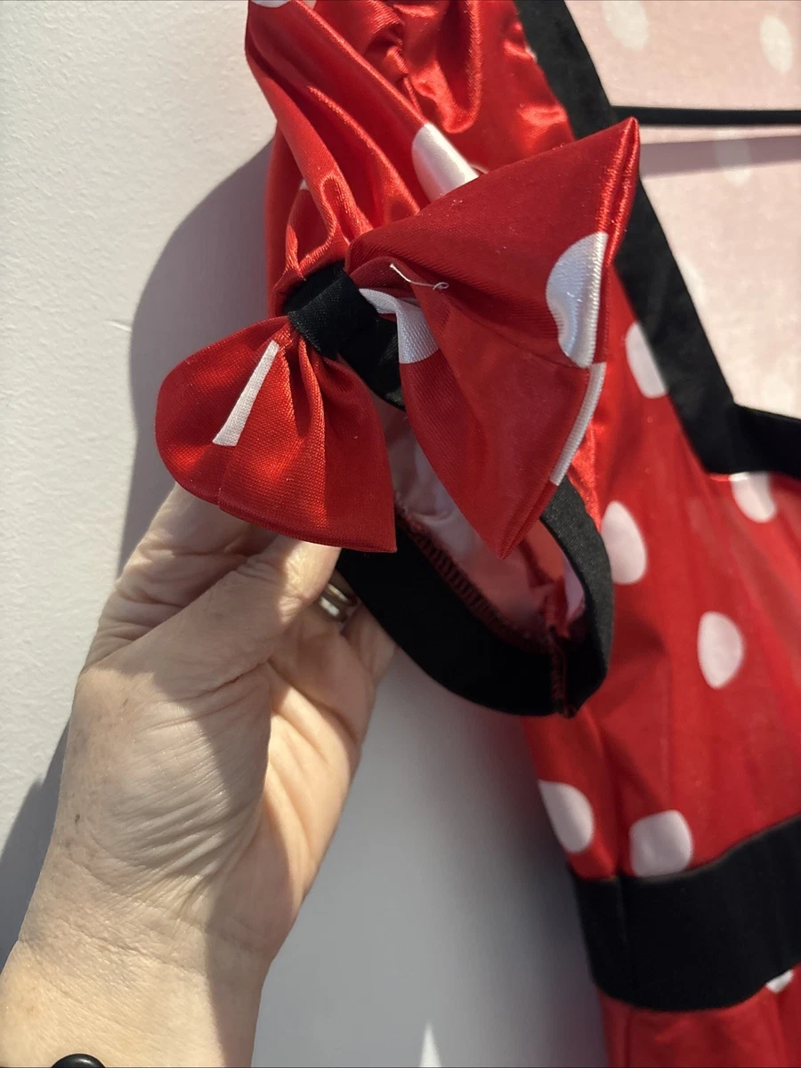 Disney Polka Dot Minnie Mouse Dress Costume Girls Woman Red Black White Pre Own