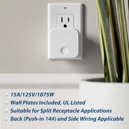 12 Pack Standard Decorator Electrical Wall Receptacle Outlet, 15A 125V, 2 Pol... - Picture 2 of 6