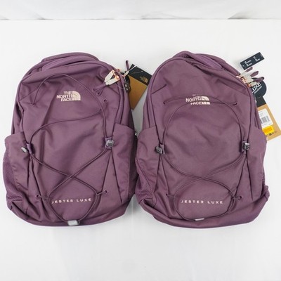 The North Face Jester Luxe Backpacks In Midnight Mauve/Burnt Coral Lot of 2