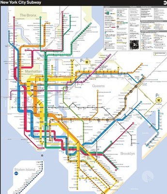 Genuine MTA New York City Subway Train Map Plus Free Bonus Subway