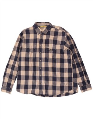 Camel Active Mens Regular Fit Shirt 2XL Navy Blue Gingham Cotton NC04