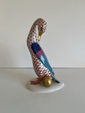 Herend Rust Colored Goose With Golden Egg