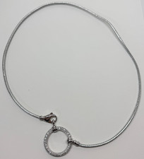 HTF La Loop SS Crystal Pave Stitched Leather Eyeglass Holder Necklace 066GRS