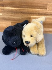 Russ Yomiko Classics Black  Yellow Labrador Plush Dogs Lot of 2 10"