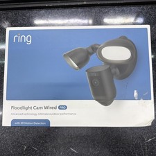 NEW Ring-Floodlight Cam Wired Pro Outdoor Wi-Fi 1080p Surveillance Camera-Black