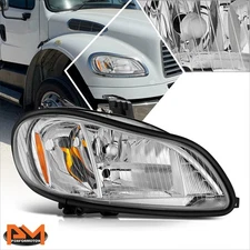 For 03-19 Freightliner M2 106 112 Passenger Side Chrome/Clear Headlight Headlamp