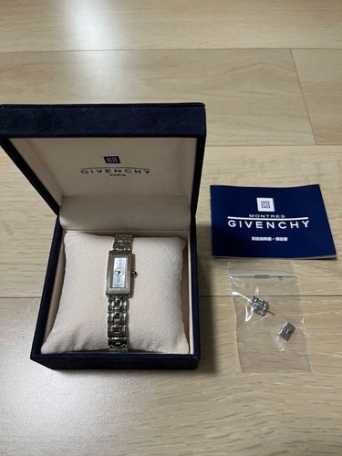 Givenchy Paris Women's Silver Rectangular Quartz Watch From Japan