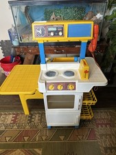 Vtg 70s 80s Fisher Price Fun Food Kitchen Oven Play Set Sink Phone
